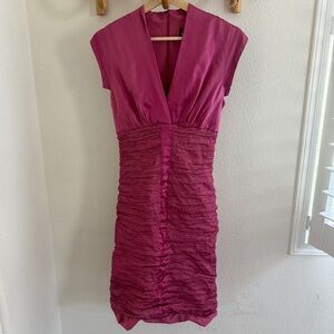 Y2K 90s vintage Nicole Miller midi dress ruched satin size 8 glamour party